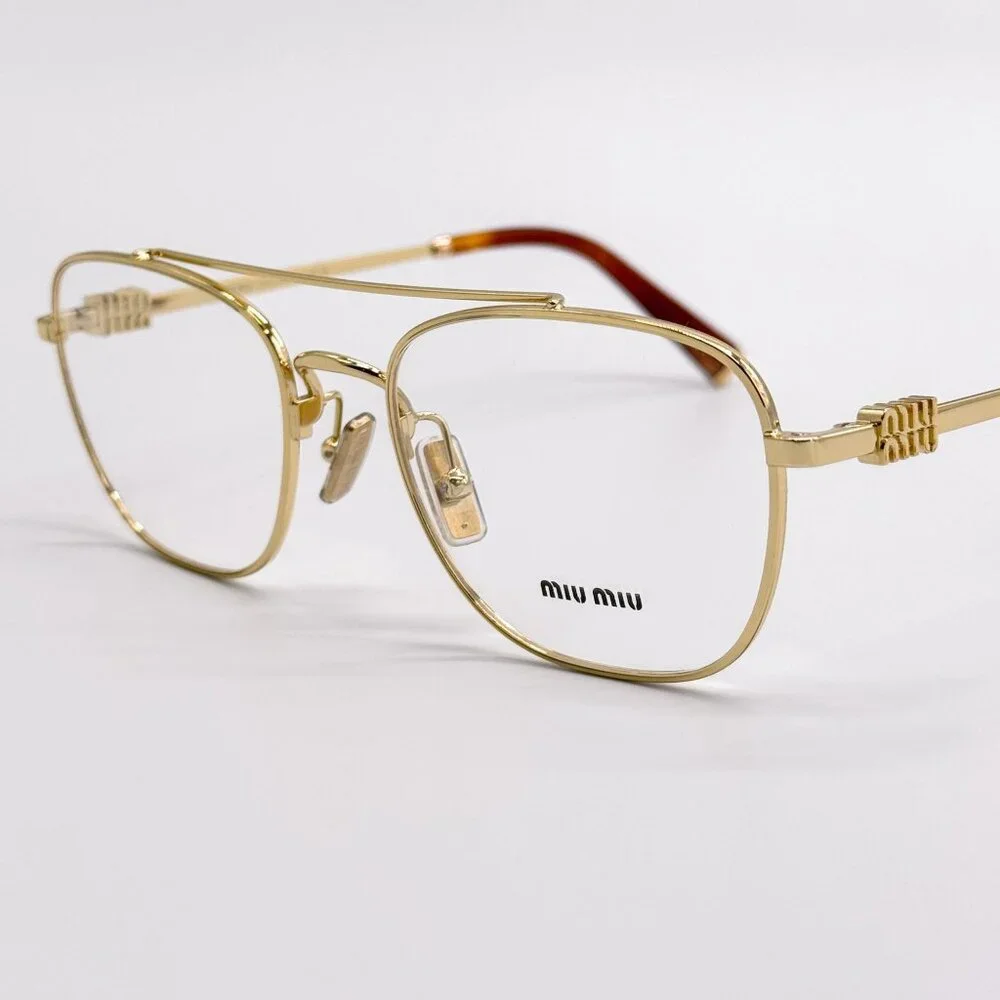 NEW MIU MIU EYEGLASSES MU51WV 5AK1O1 GOLD WOMEN MU 51WV SMU 51W